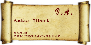 Vadász Albert névjegykártya