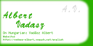 albert vadasz business card